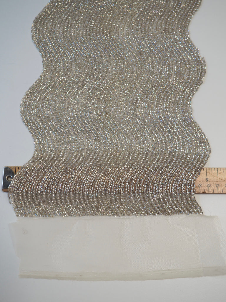 Hand Beaded Crystal Wave Panel