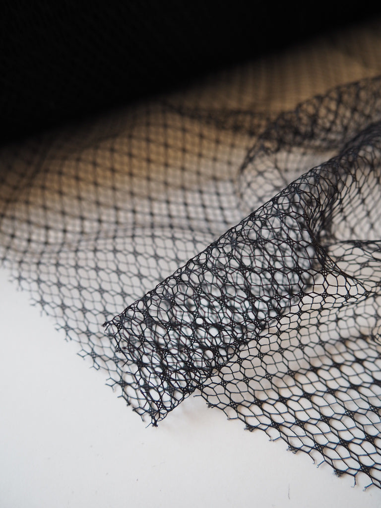 Black Geometric Stretch Tulle