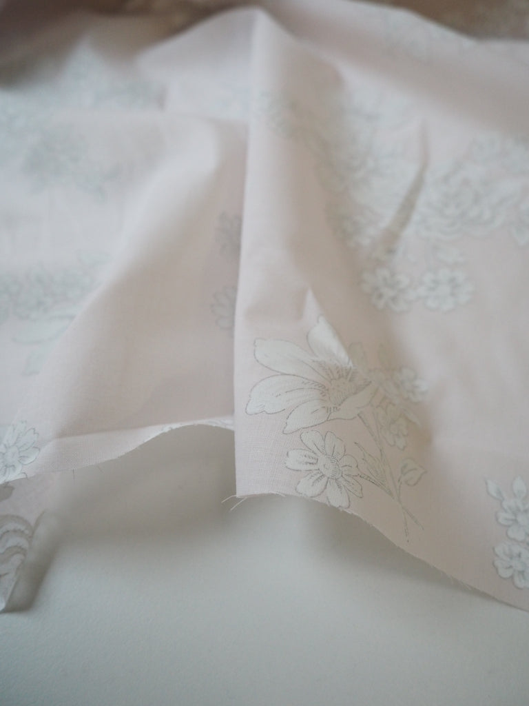 Blush Floral Print Cotton Voile