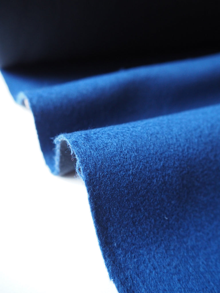 Indigo Interfaced Cashmere Wool Coating