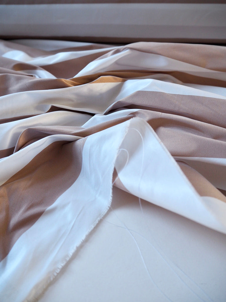 Coffee Stripe Taffeta