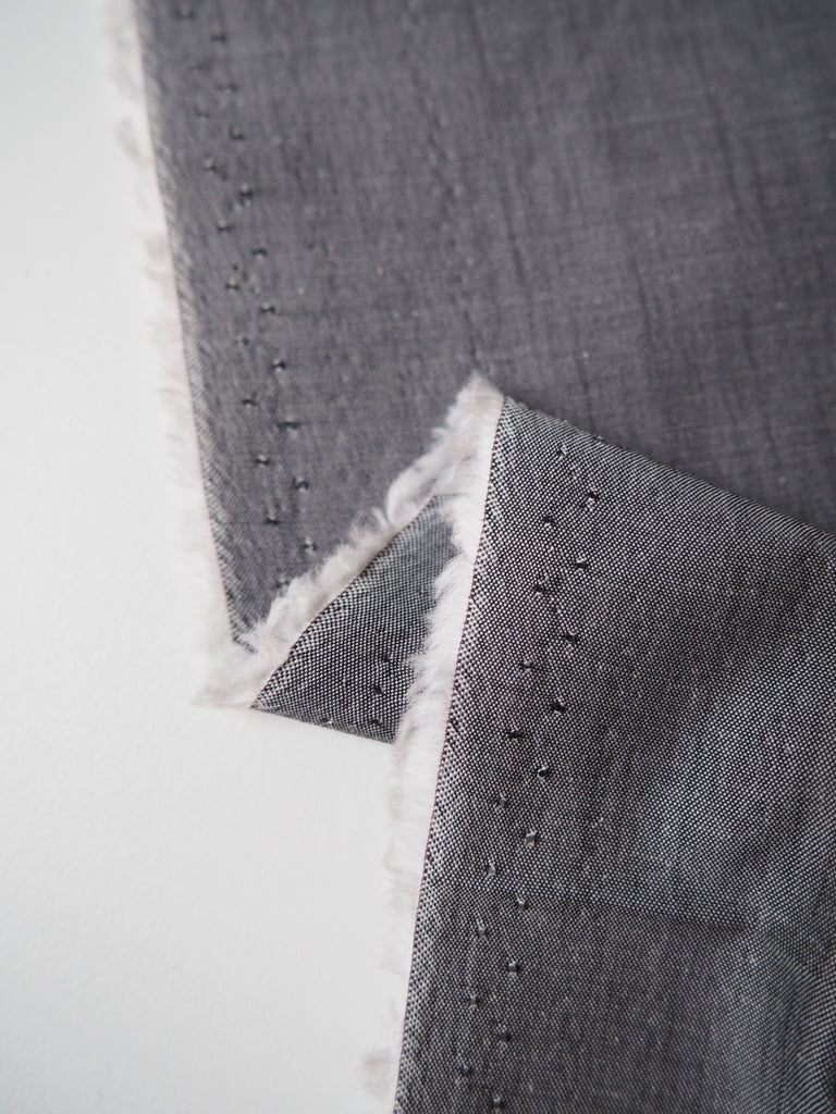 Grey Cotton Chambray Taffeta