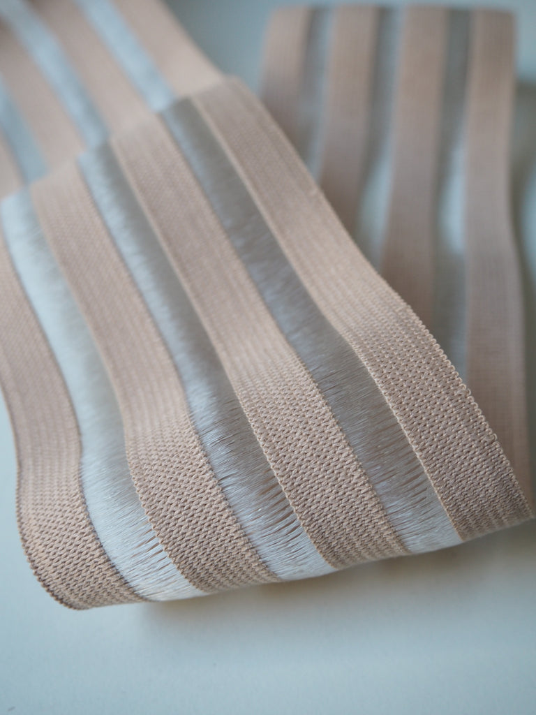 Nude Sheer Stripe Wide Elastic