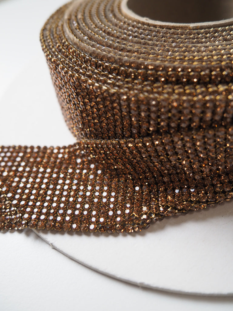 Swarovski Copper Crystal Chainmail Trim 45mm