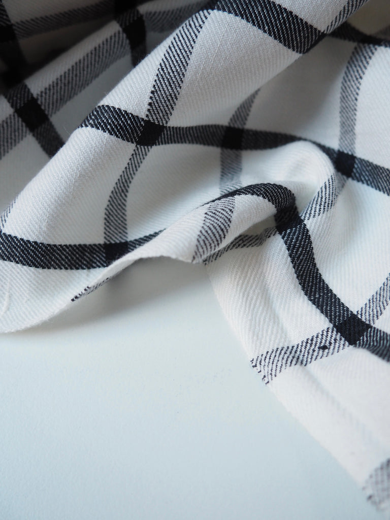 Black + White Check Twill Cotton