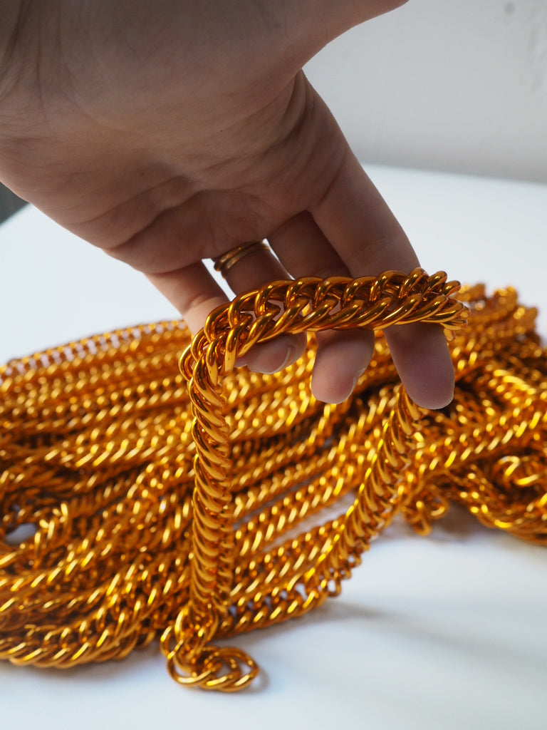 Orange Metal Chain 15mm