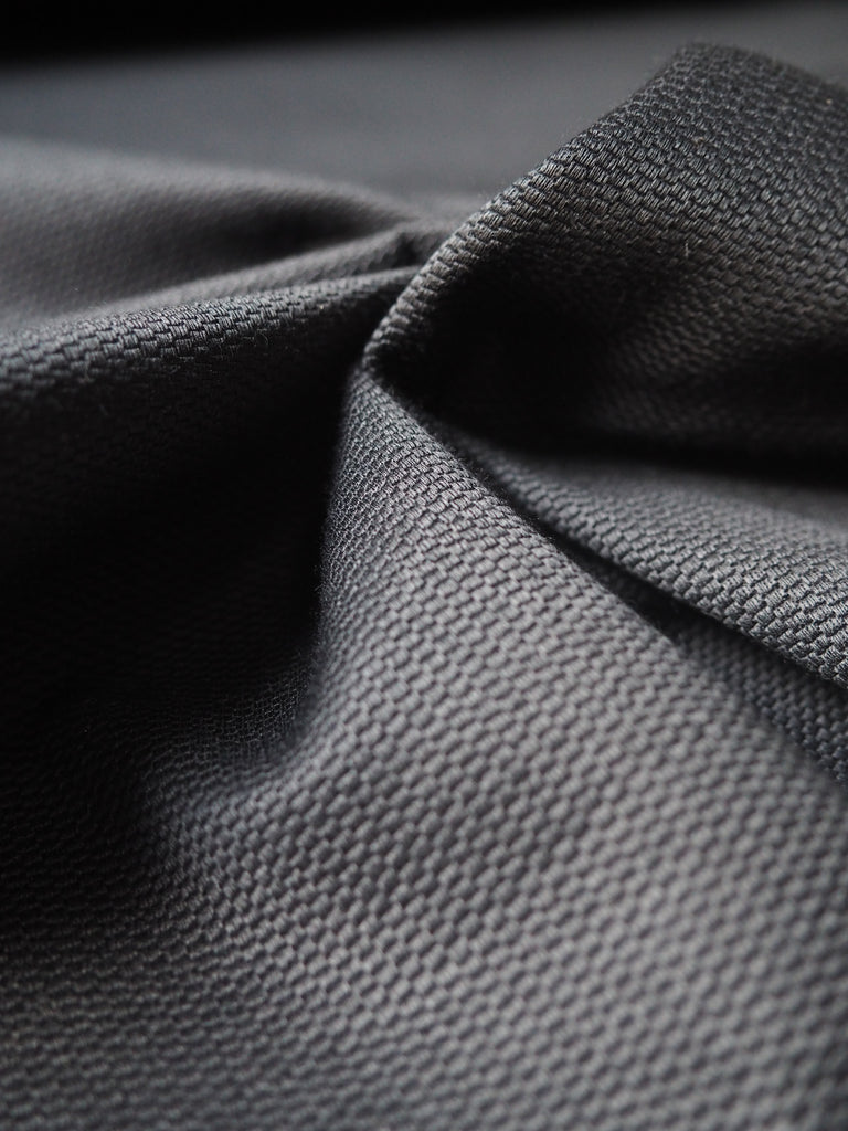 Black Stretch Textured Sateen