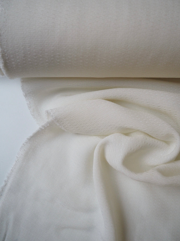 Ivory Textured Viscose Crepe