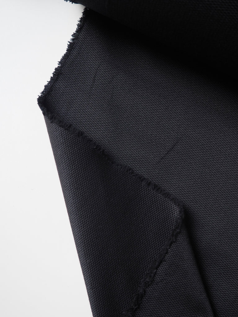 Black Stretch Textured Sateen