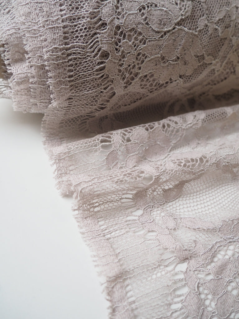 Sepia Motif Corded French Lace