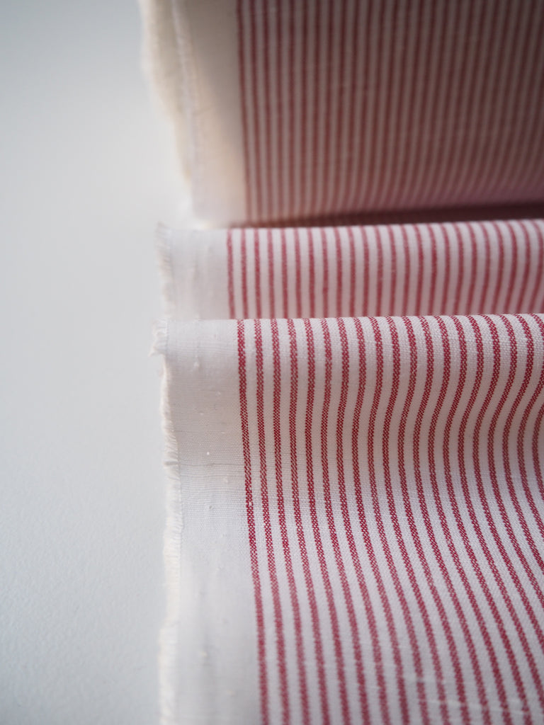 Red + White Stripe Chambray