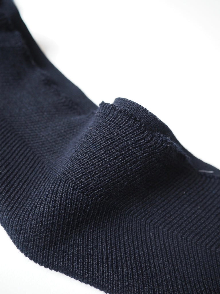 Navy Herringbone Wool Double Ribbed Cuff 9.5cm