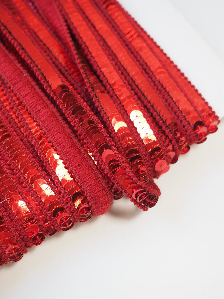 Ruby Sequin Elastic Trim 8mm