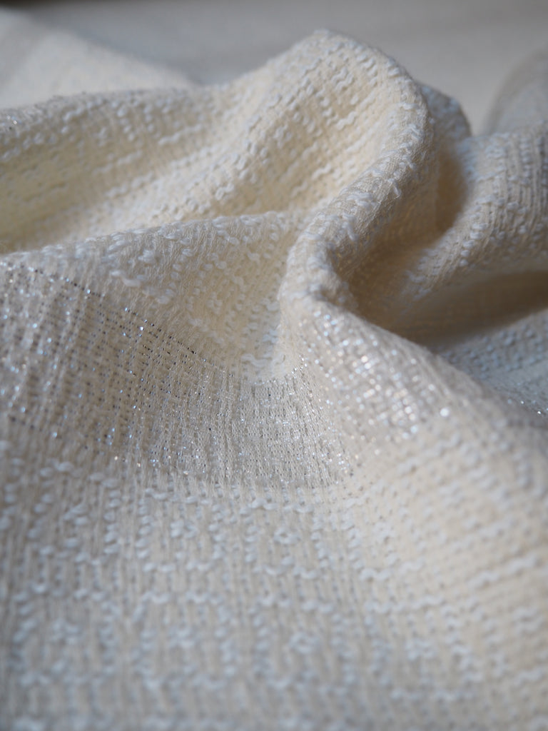 Ivory Iridescent Cotton Jacquard