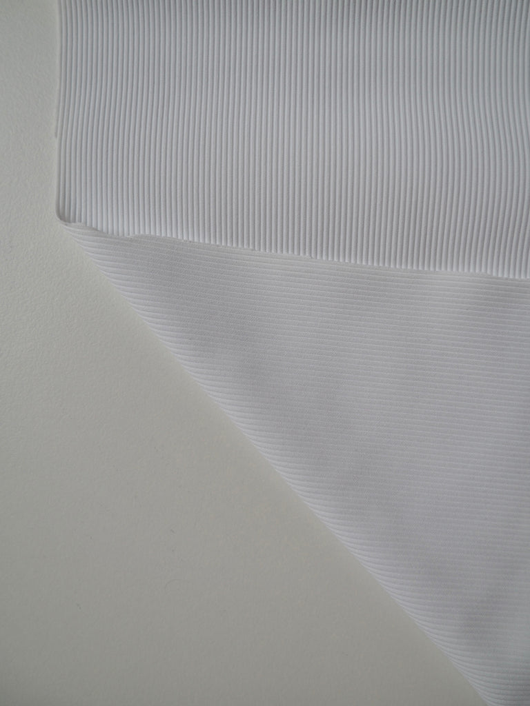 Ice White Ribbed Swim Performance Jersey