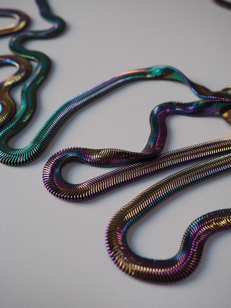 Rainbow Multichrome Flat Metal Chain 8mm