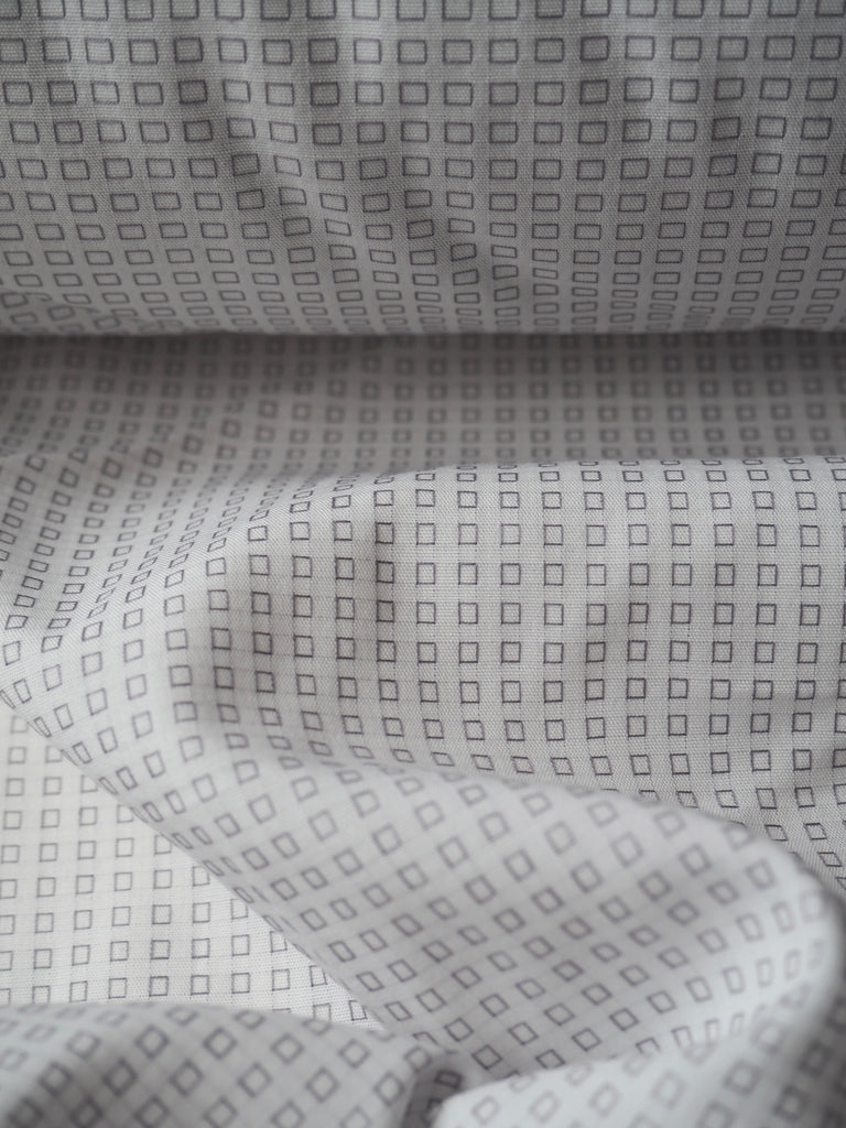 White and Grey Woven Square Cotton