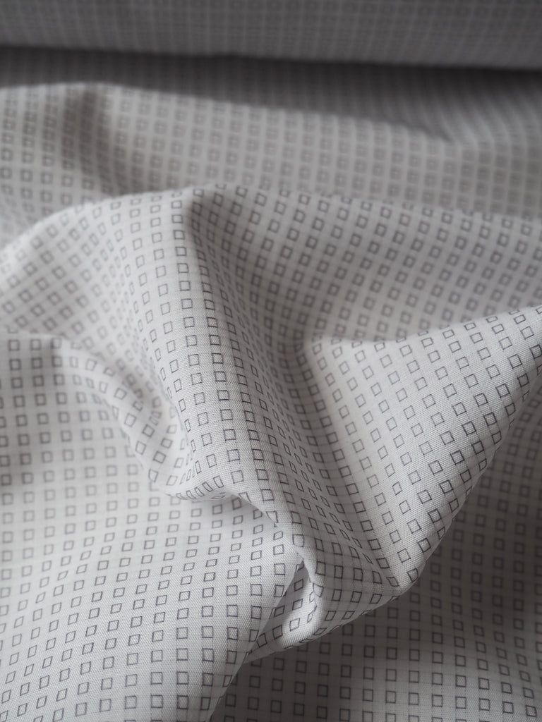 White and Grey Woven Square Cotton