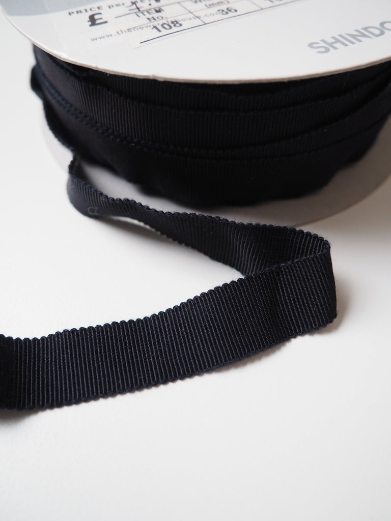 Shindo Midnight Cotton Grosgrain Ribbon 15mm