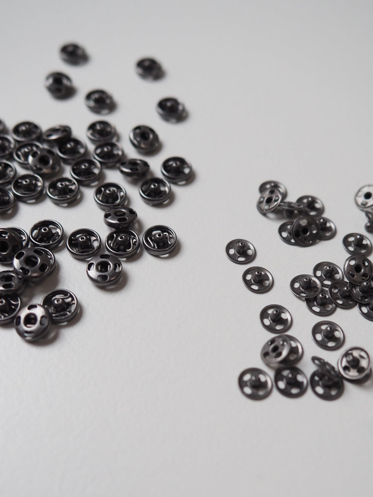 Small Gunmetal Press Studs 5mm - 10 pieces