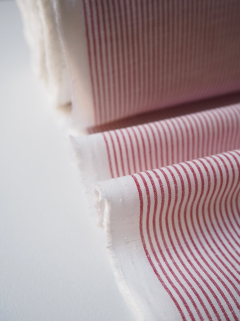 Red + White Stripe Chambray