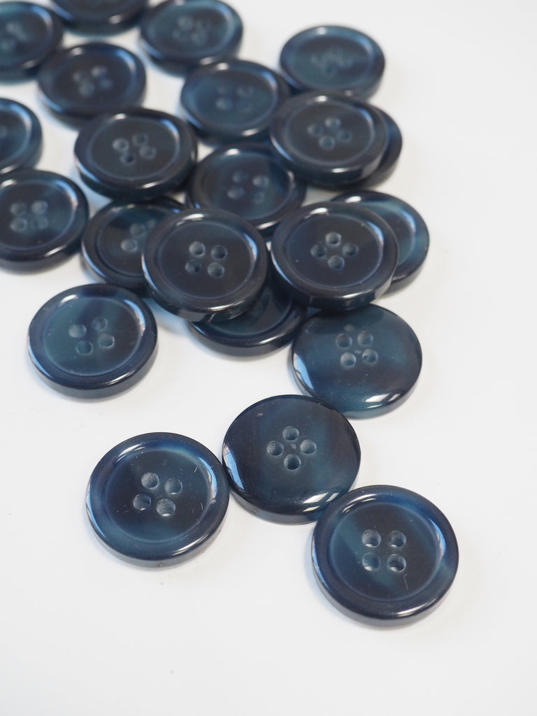 Navy Mottled Plastic Button 20mm