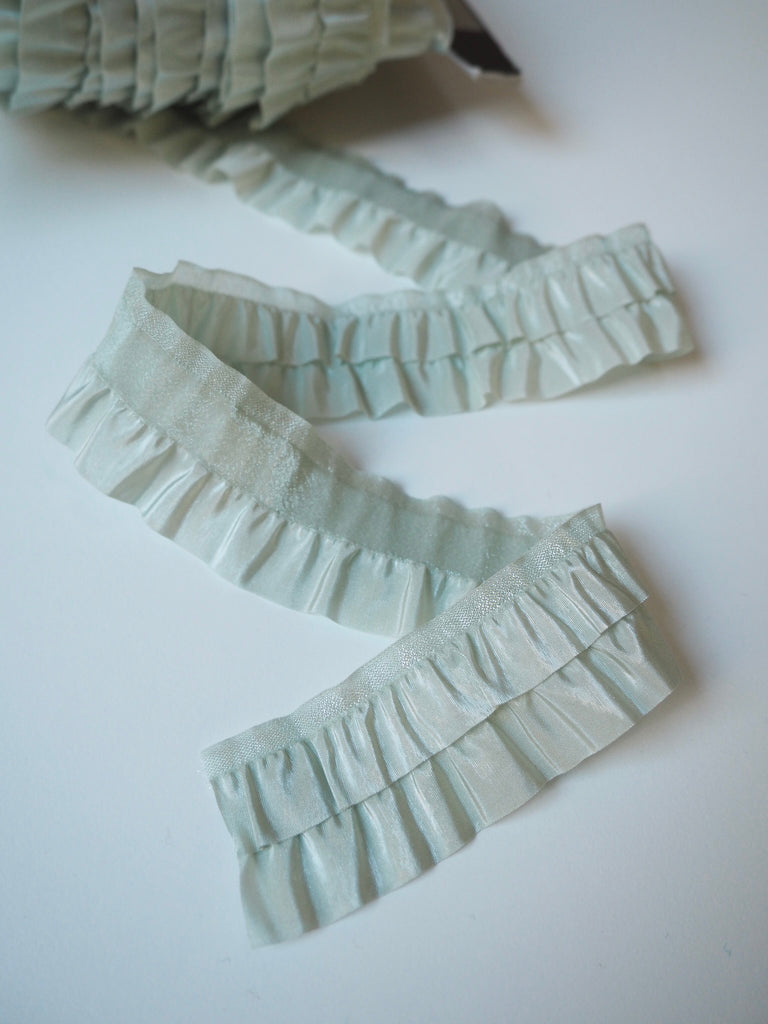 Le Claudel Mint Taffeta Ruffle Elastic 35mm