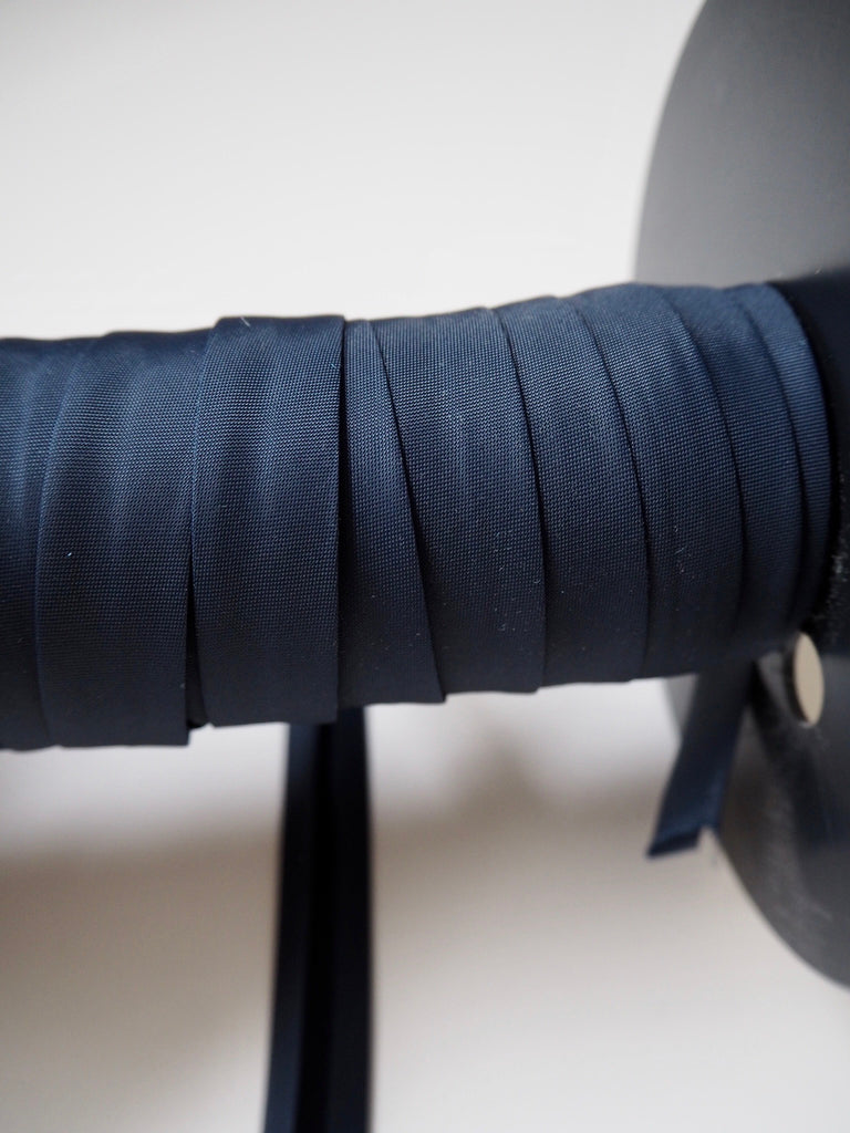 Navy Satin Bias Binding 14mm