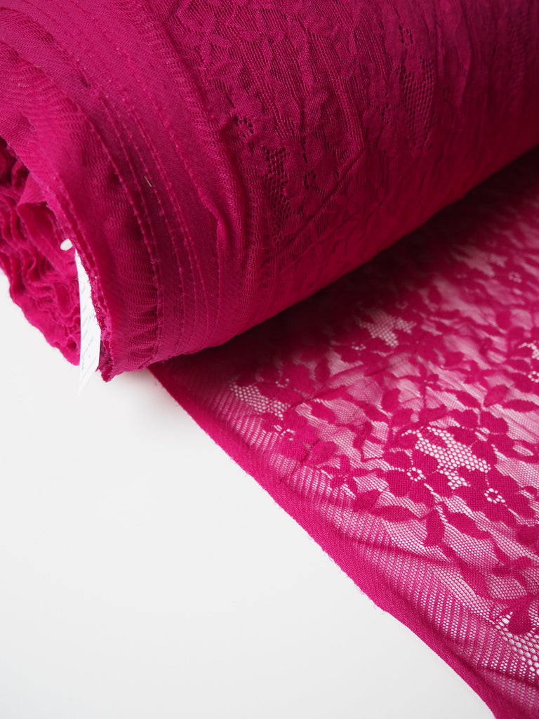 Fuchsia Flora Stretch Lace