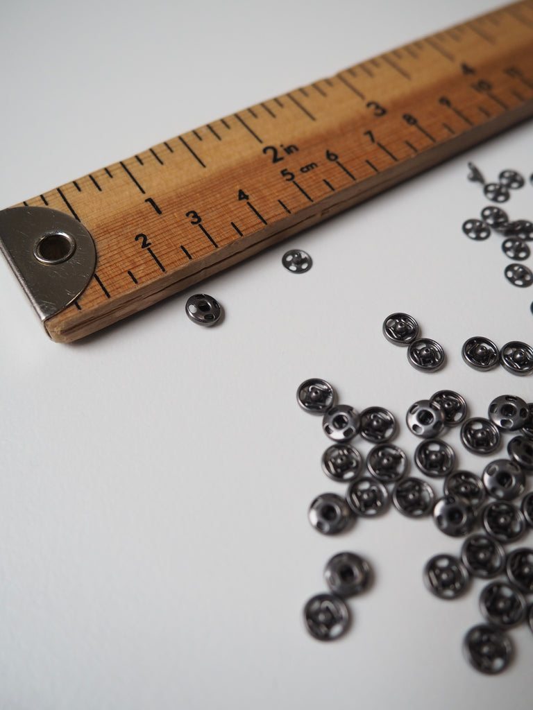 Small Gunmetal Press Studs 5mm - 10 pieces