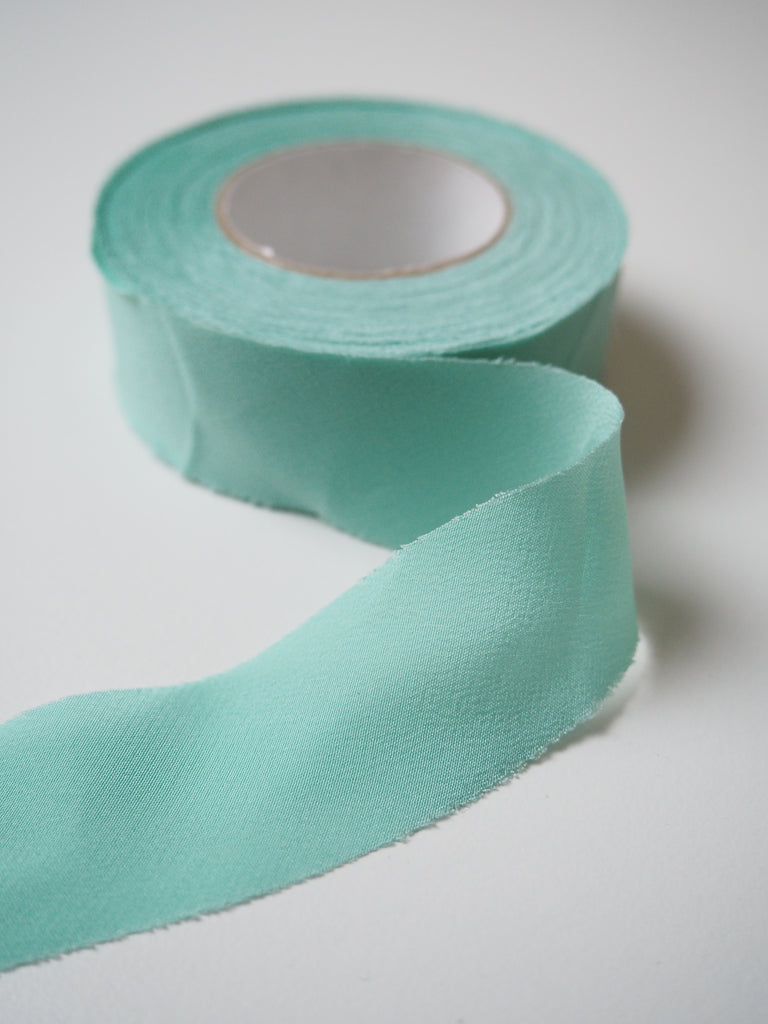 Mint Silk Crepe de Chine Bias Tape 20m Roll