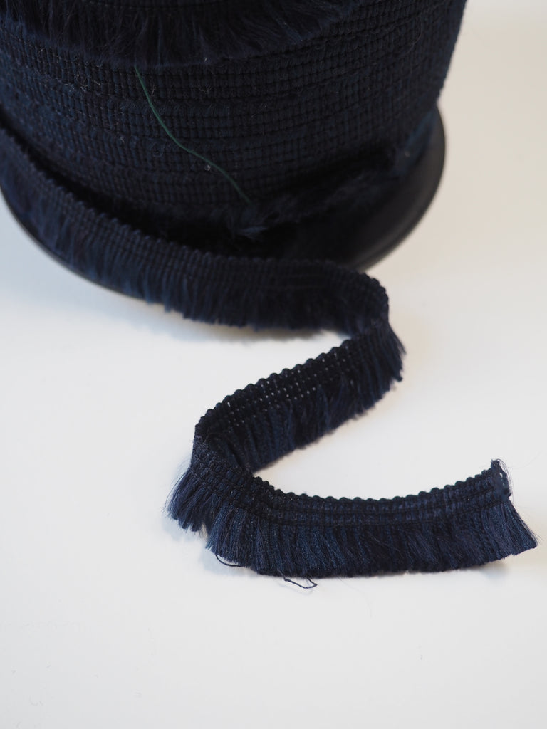 Navy Mini Fringe Trim 15mm