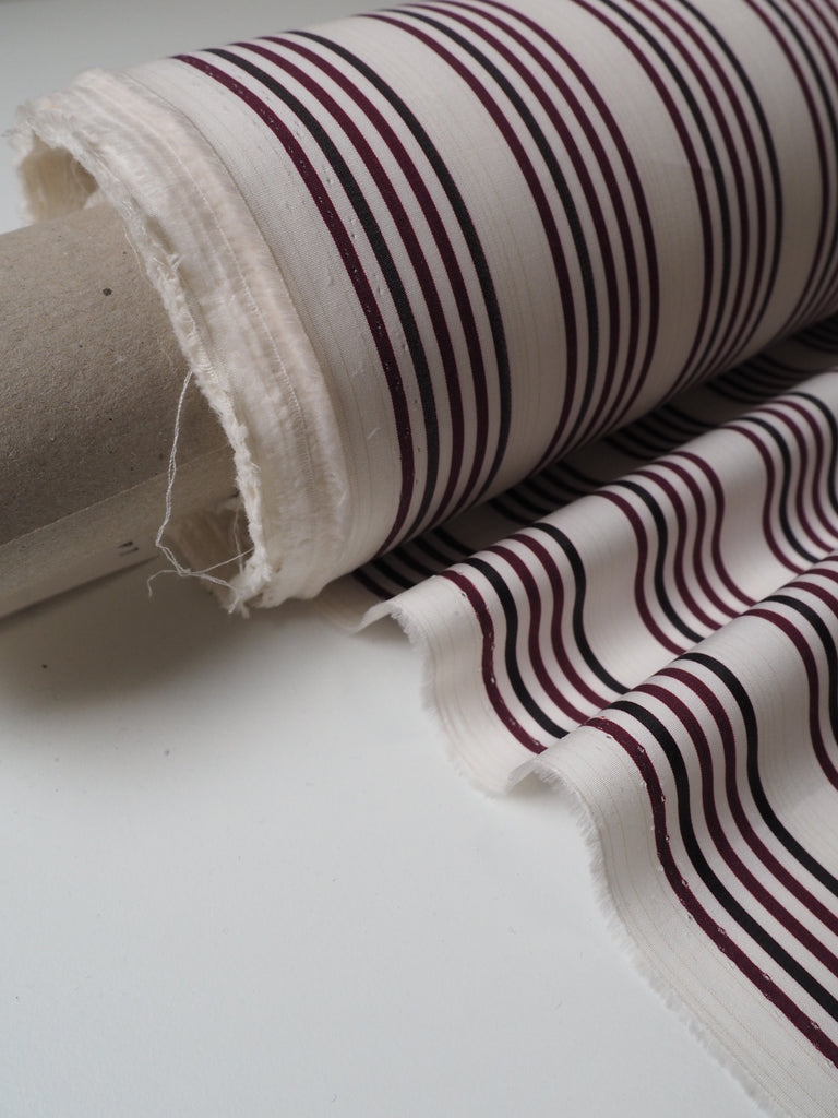 Wine Stripe Cotton Poplin