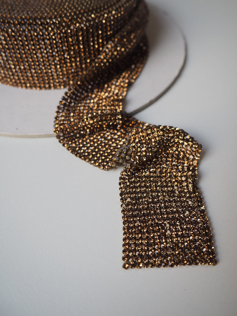 Swarovski Copper Crystal Chainmail Trim 45mm