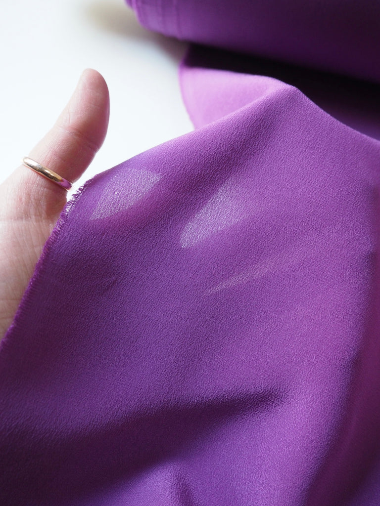 Violet Silk Crepe De Chine