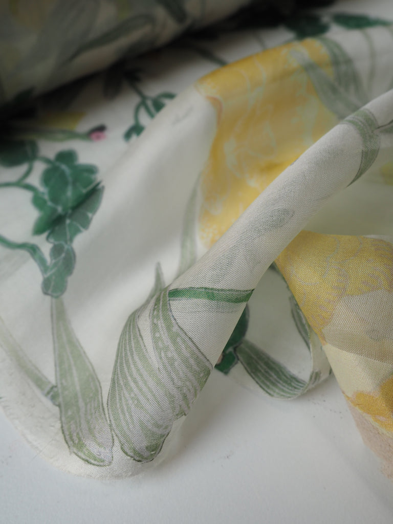 Spring Bamboo Garden Lightweight Silk Habotai