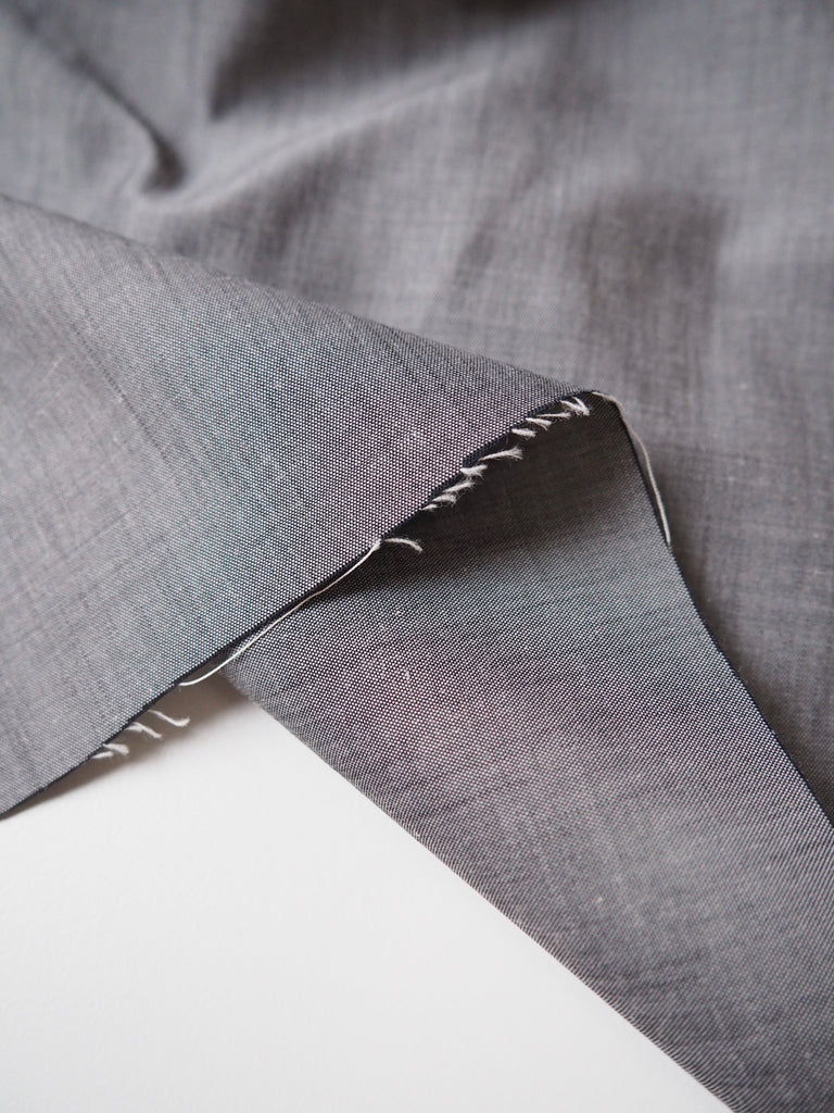 Grey Cotton Chambray Taffeta