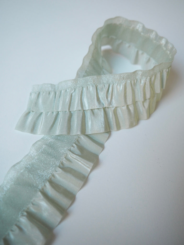 Le Claudel Mint Taffeta Ruffle Elastic 35mm