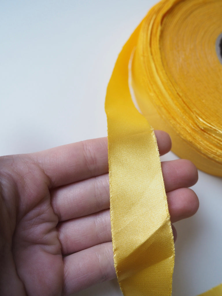 Yellow Satin Bias Tape 60m Roll