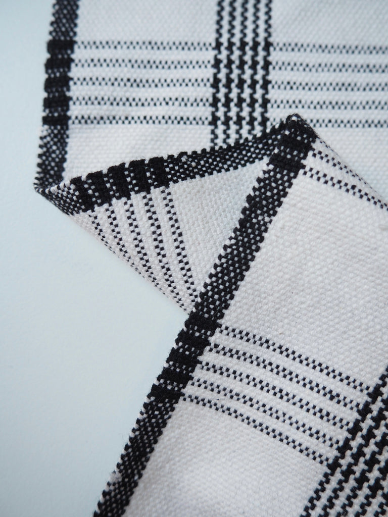 Black + White Check Handloom Cotton