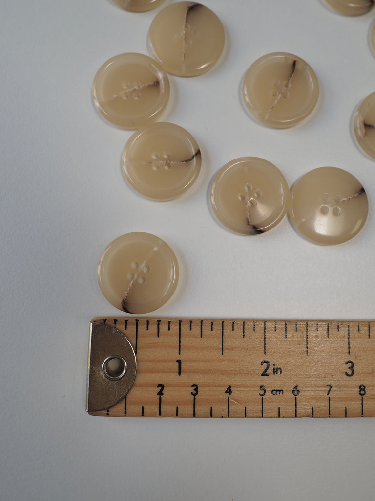 Natural Faux-Horn Plastic Button 25mm