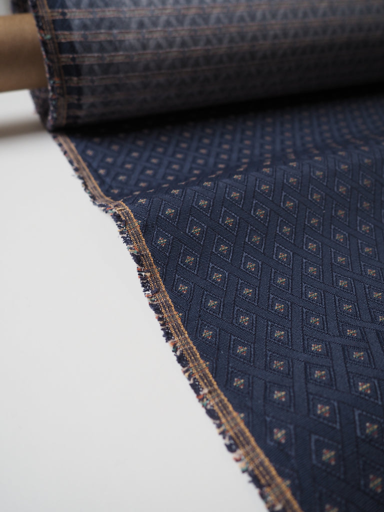 Navy Diamond Jacquard Furnishing