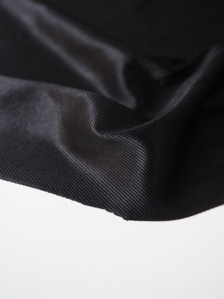 Black Viscose Satin Twill Jersey