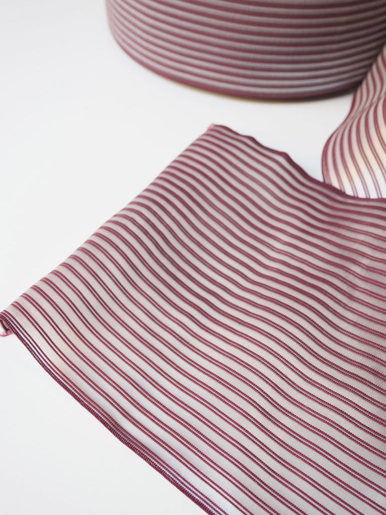 Merlot Sheer Stripe Extra Wide Elastic