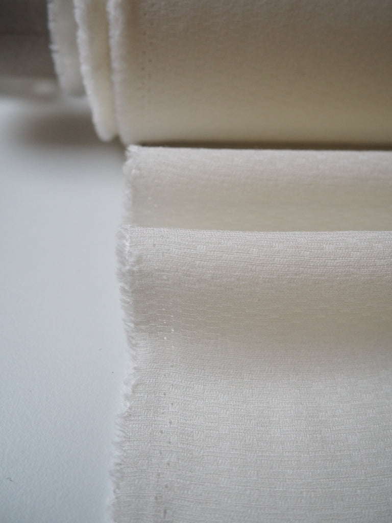 Ivory Textured Viscose Crepe