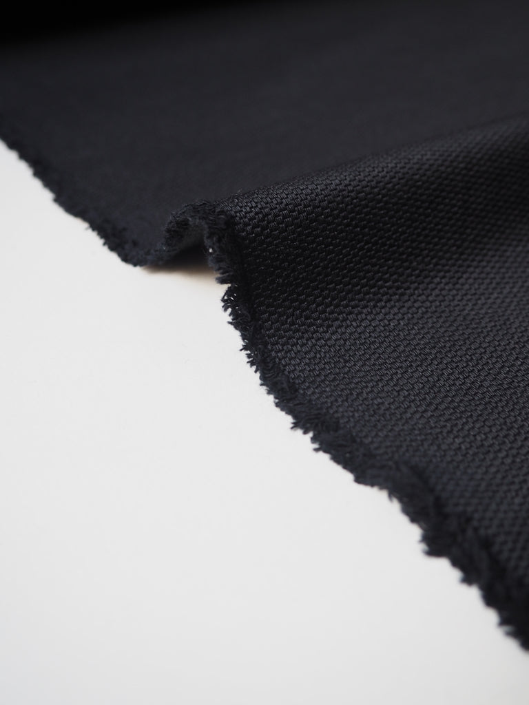 Black Stretch Textured Sateen