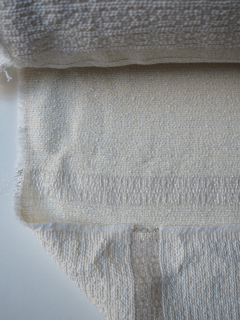 Ivory Iridescent Cotton Jacquard