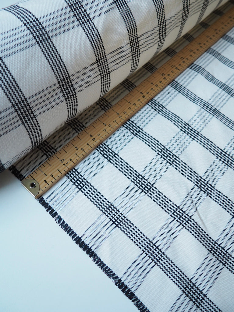 Black + White Check Handloom Cotton