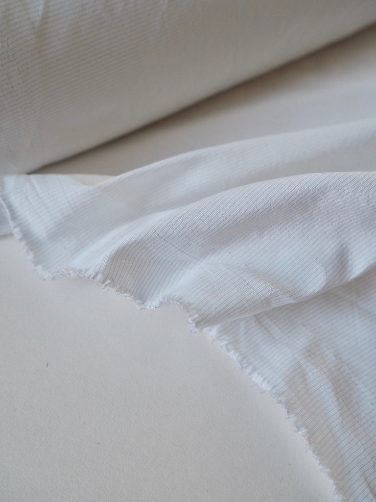 White Dimpled Stripe Taffeta