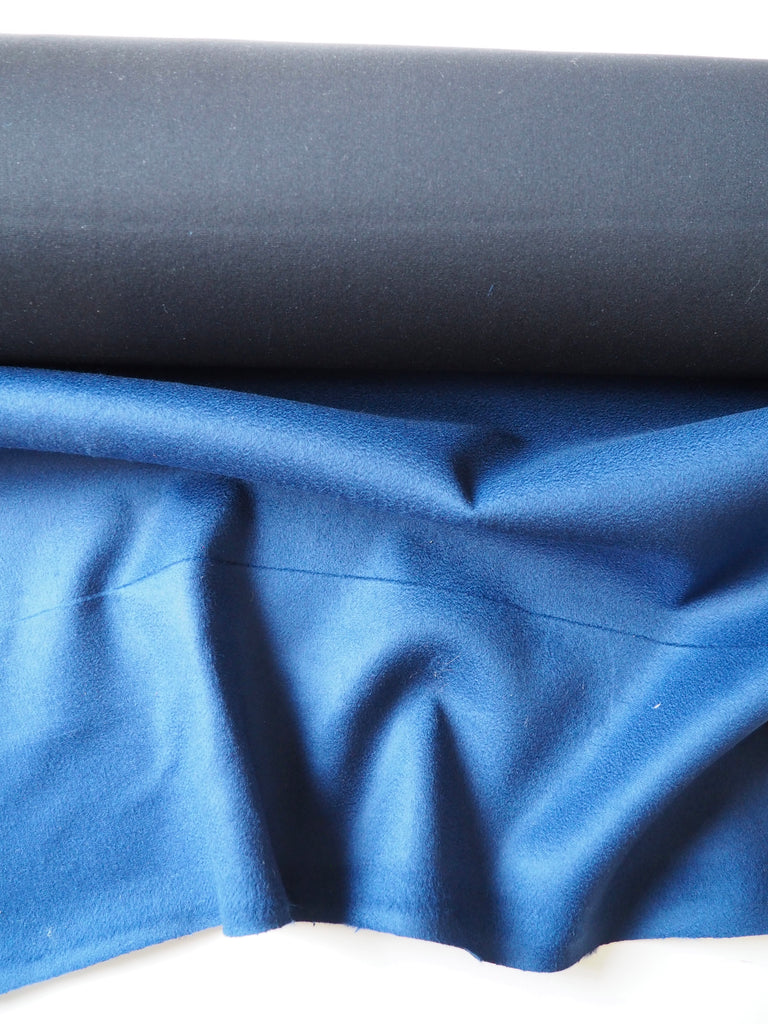 Indigo Interfaced Cashmere Wool Coating